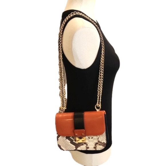 WOMENS Vittoria Napoli made in Italy snakeskin & leather shoulder bag & Keychain - Picture 3 of 16